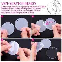 10 Bộ Màu bạc Dạng hình tròn Acrylic trong suốt Móc chìa khóa Bộ dụng cụ Bao gồm Acrylic Trống Móc chìa khóa , , Hoàn hảo Đối với DIY Vinyl Dự án - bạc - Xem 4