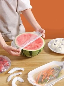 100 Miếng Dùng một lần Đàn hồi Vỏ thực phẩm Với Giữ tươi Phim ảnh , Đa chức năng Mũ tắm Phong cách Giấy gói Đối với Lưu trữ In Tủ lạnh - trắng - Xem 1