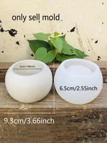 1pc Circular Cement Candle Holder Silicone Mold For Making Concrete Flowerpot, Pencil Holder, Gypsum Crafts - White - View 5