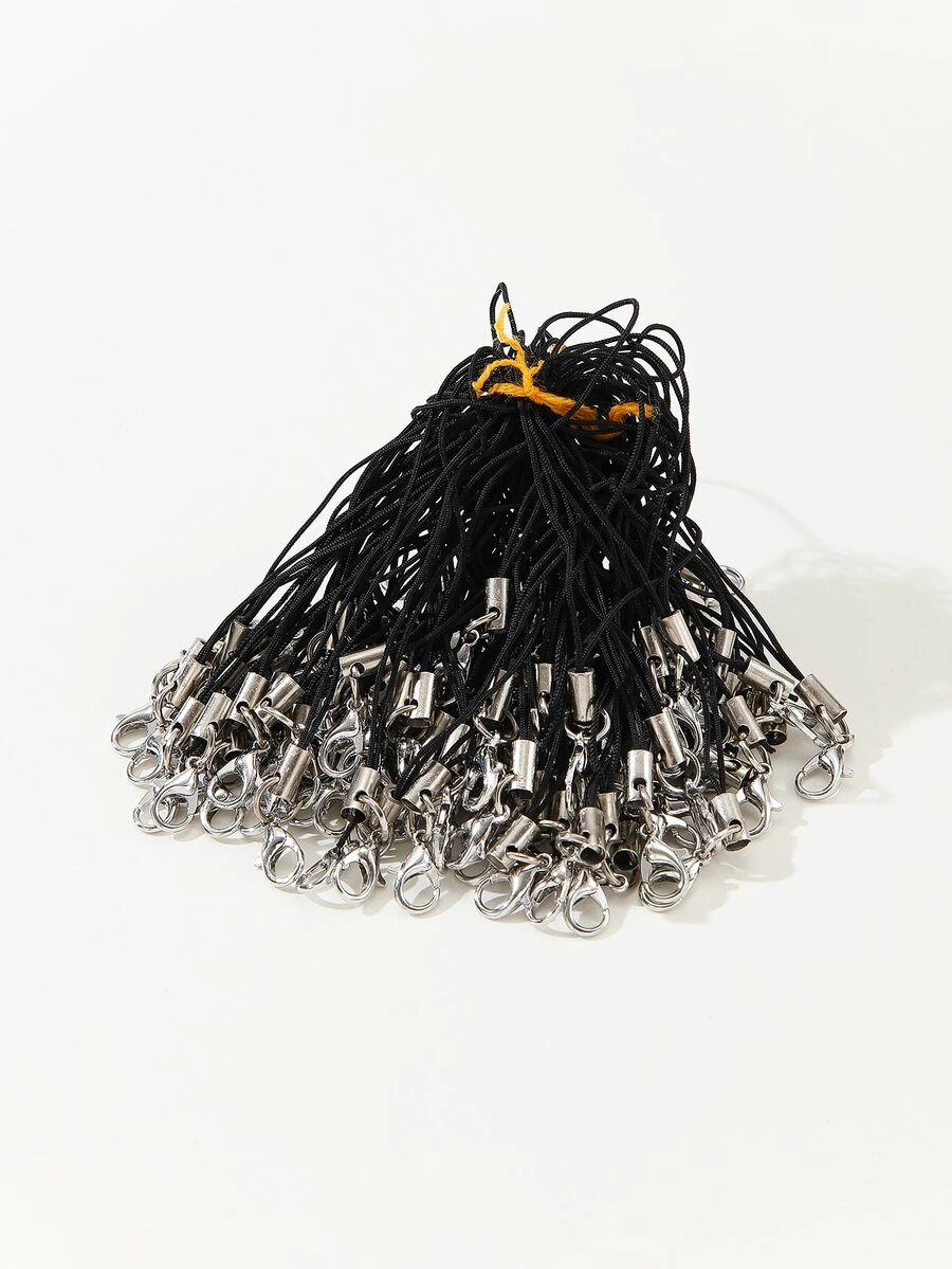 100入組diy金屬環長繩,帶龍蝦扣吊飾/手機/隨身碟掛繩 - 彩色 - 查看 1