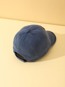 1pc Baby Corduroy Sun Hat With Bear Decoration, Suitable For Boys & Girls, Daily Use - Blue - View 3