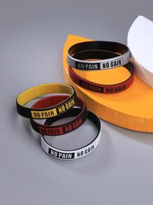 1 bộ Nam Truyền cảm hứng Nhiều màu Silicone Vòng tay - Nhiều màu - Xem 4