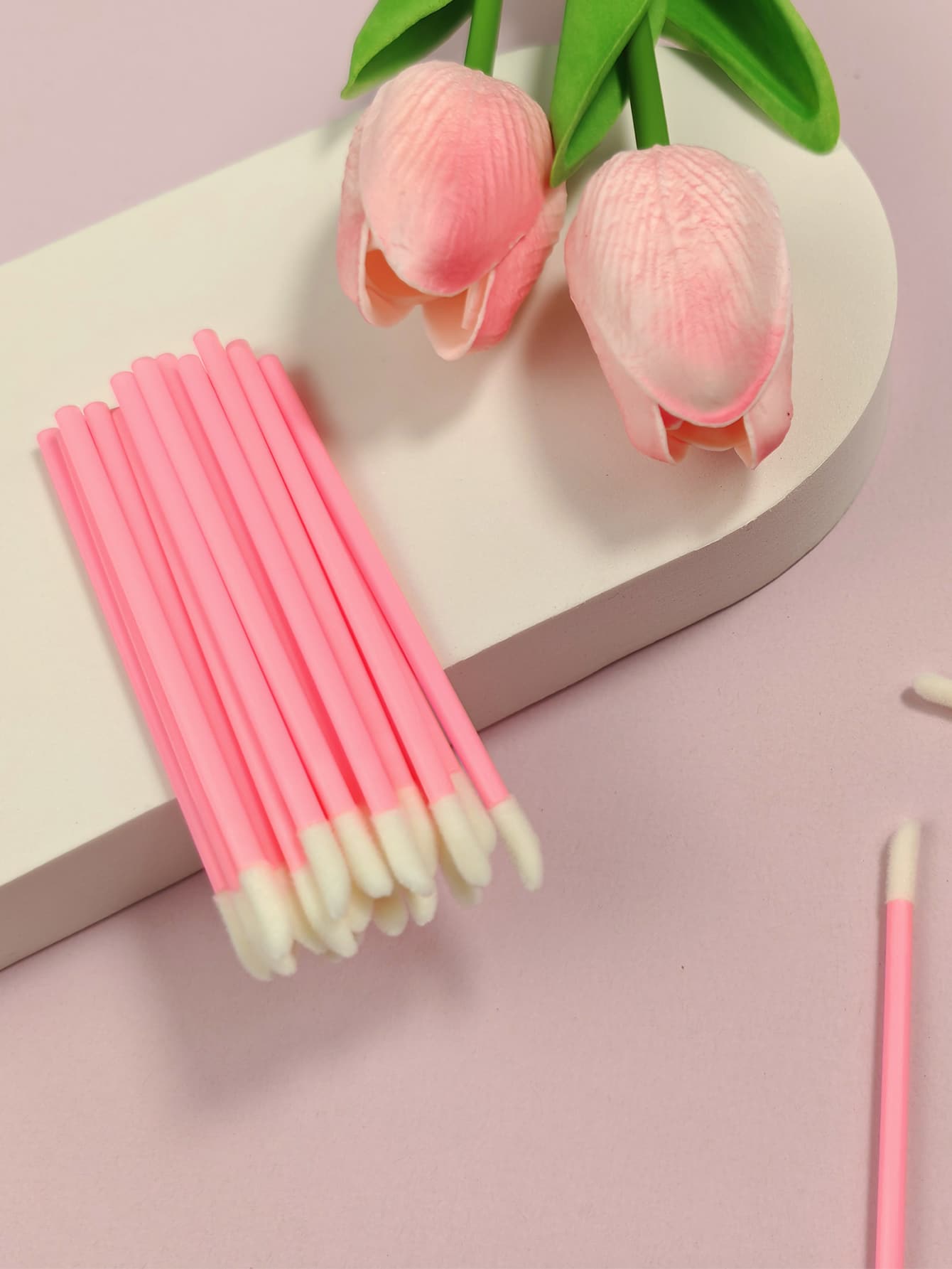 50入組粉色一次性唇刷唇膏棒應用美妝和清潔工具,用於嘴唇、睫毛和眉毛 - 粉色 - 查看 1