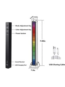 Rgb Led音樂韻律激活氛圍燈,可隨音樂節奏變化,夜燈,適用於桌面、臥室、派對和車輛裝飾