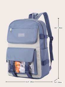 5pcs/set Decorative College Style Kid's Combination Bag With Pendant - Blue - View 4