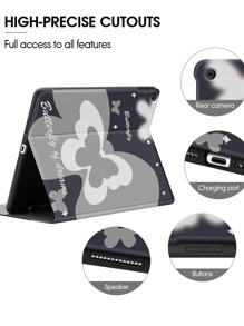 Butterfly Pattern Case Compatible With IPad 9th/8th/7th Generation,With Auto Wake/Sleep - Multicolor - View 3