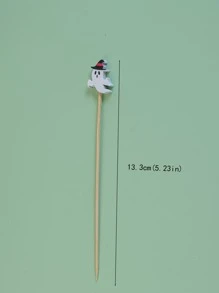 萬聖節派對一次性竹子白色精靈水果盤子 - 白色 - 查看 2