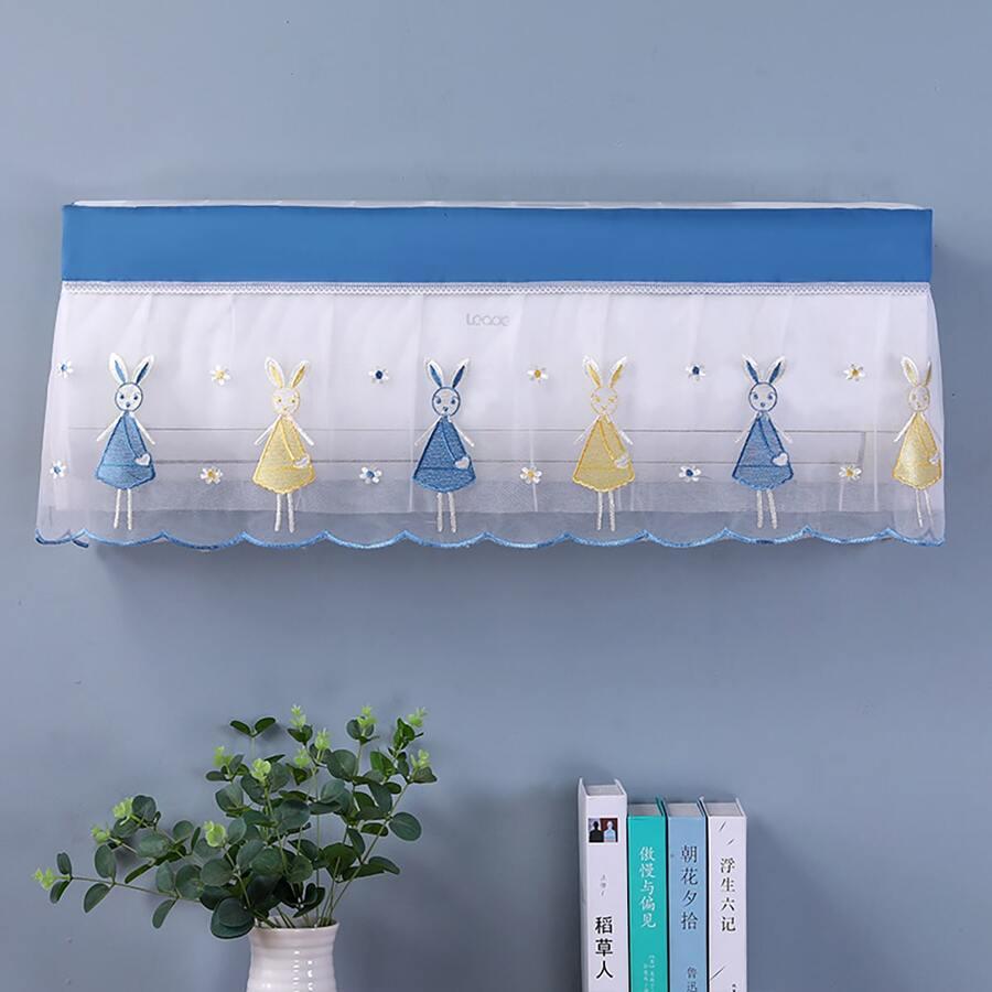 Embroidered Rabbit Miss Air Conditioner Dust Cover