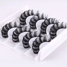 4 Pairs Russian Strip Lashes Fluffy Mink Lashes 3D False Eyelashes Russian Volume Eyelashes Fake Eyelashes - Black - View 2