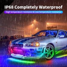 JESLED 汽車底盤燈,4入組無線led燈帶(25'' X2 + 37'' X2),夢幻色追光照明,遙控/app控制音樂12v車身防水燈套件,適用於卡車黑色 - 黑色 - 查看 7