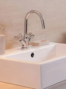 1pc Ceramic Sink Overflow Hole Decorative Cover Home Bathroom Decor Fall Decor Back To School - Silver - View 5