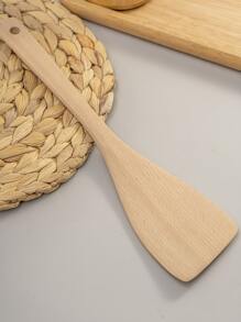 木質煮食鏟組,無塗層鍋具,適用於煎蛋、薄煎餅和炒菜 - 杏色 - 查看 4