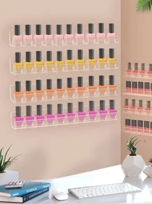 3M 1 件亚克力指甲油收纳架壁挂式收纳架，化妆品工具收纳架，无需钻孔，适用于假日海滩、浴室收纳、卧室收纳，大容量 - 無色 - 查看 1