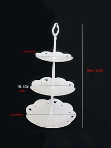 1pc Dessert Table Decor, Birthday Cake Stand, Dessert Display Rack, Birthday Wedding Decoration, Afternoon Tea Sweets - White - View 3
