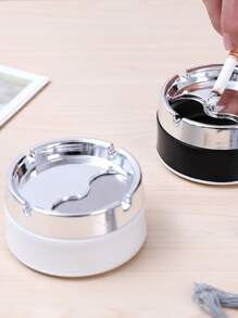 1pc Stainless Steel Home Ashtray - White - View 5