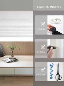 1pc Zebra Roller Blind For Room Darkening, French Doors, Kitchen, Bathroom Window Covering - White - View 5