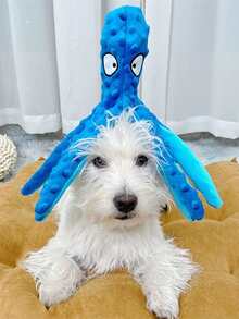 1 Pieza Juguete De Peluche Para Perro Con Forma De Pulpo Con Squeaker Y Sonajero Incorporado, Color Aleatorio - Multicolor - Ver 4