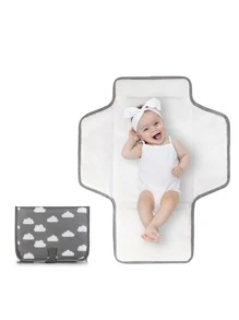 1 件防水婴儿尿布更换垫：便携式尿布更换垫，适合婴儿户外旅行 - 彩色 - 查看 2