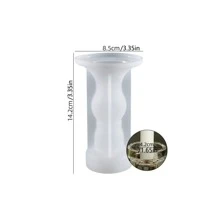 Vertical Stripe Vintage Candle Holder Silicone Mold - White - View 2