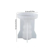 Vertical Stripe Vintage Candle Holder Silicone Mold - White - View 5