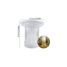 Vertical Stripe Vintage Candle Holder Silicone Mold - White - View 4