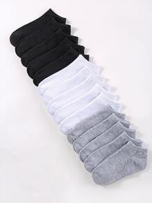 15 Pairs Of Solid Color Children's Socks For Boys And Girls