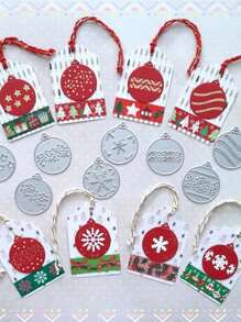 1入組聖誕裝飾物球圖案DIY切割模具