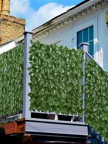 Artificial Leaves, Balcony Railing Fake Plant Vine, Garden Decoration, Faux Fence Guard Rail - Army Green - View 11