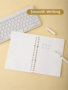 1pc 120 Pages Creative Detachable Journal Notebook With Leaf Pattern Cover, Suitable For Students And Office Use - Multicolor - View 6