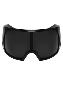 1pc Oversized Wrap-Around Face Mask, Personalized Outdoor Frameless Y2K Style Fashion Glasses Beach Accessories For Women Glasses Shades For Summer Beach Vacation,Outdoor,Travel - màu đen - Xem 2