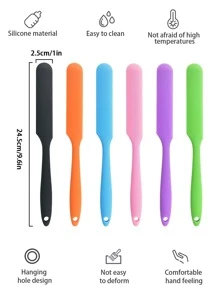 1 件硅胶刮刀 24.5 厘米，耐热蛋糕奶油黄油刮刀搅拌面糊刮刀不粘柔性烘焙烹饪工具 6 种颜色 -10 英寸 - 均碼 - 查看 8