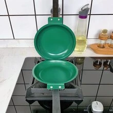 Foldable Breakfast Pancake Frying Pan, Green - Dark Green - View 4