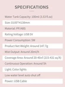 ellestfun 1 pieza Difusor de aceites esenciales ultrasónico de 7 modos de color - Blanco - Ver 11