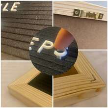 信封板,毛氈信封板,10x10英寸可更換信封板與340個白色字母,毛氈留言板,用於嬰兒公告、辦公室裝飾的信封板,附有架子和更多的毛氈信封板,黑色信封板 - 彩色 - 查看 3