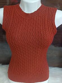 Women Knit Tops - Rỉ Nâu - Xem 2