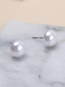 12 cặp Nửa vong Trắng Ngọc trai Giả Bông tai stud Đối với phụ nữ , Qủa tặng - Nhiều màu - Xem 6