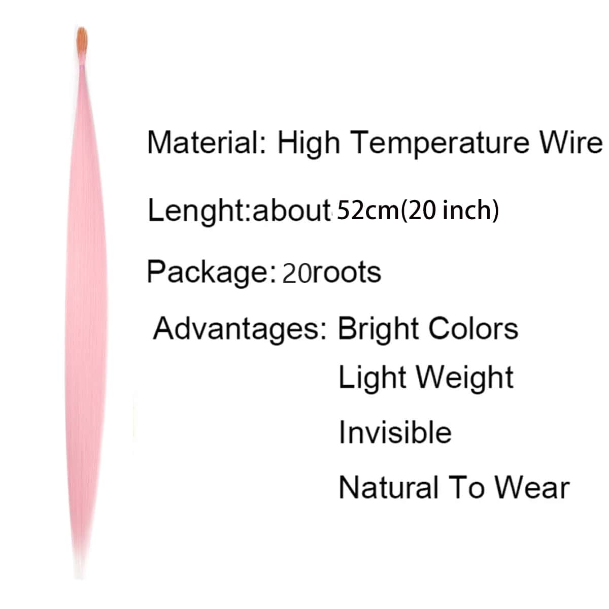 20 Roots Rainbow Synthetic Itip Hair Extension Fake Colorful Pink Hair