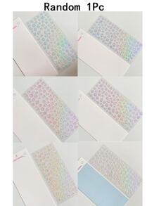 1pc Random Color Laser & Glitter Gradient Transparent Sticker Set With Butterfly, Heart, Moon And Flower Patterns For Bullet Journal, Scrapbooking Diy Decoration Back To School School Supplies - Multicolor - View 8