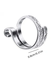 1入組鉤針手指環調節鉤針織環,開放式線引導指夾織物套 - 銀色 - 查看 8