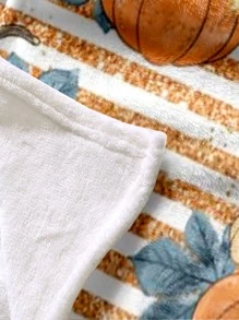 Halloween Pumpkin Pattern Flannel Fleece Blanket, Soft And Comfortable – 1pc - Pumpkins - View 3