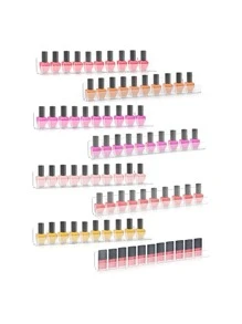 3M 1 件亚克力指甲油收纳架壁挂式收纳架，化妆品工具收纳架，无需钻孔，适用于假日海滩、浴室收纳、卧室收纳，大容量 - 無色 - 查看 4