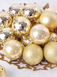 36pcs Champagne Gold Christmas Ball Ornament Set For Tree Decoration - Champagne - View 4