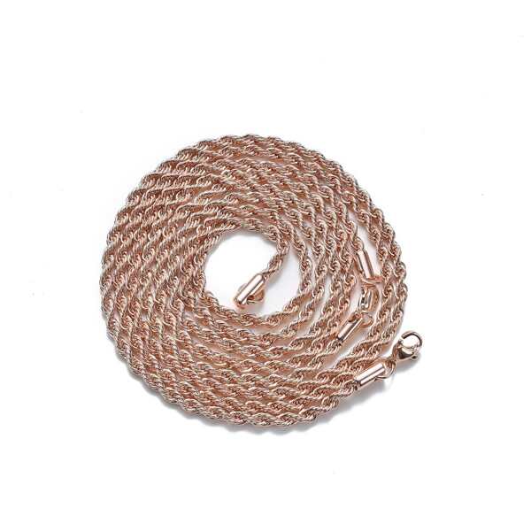 European And American Style Stainless Steel Twisted Rope Chain Necklace