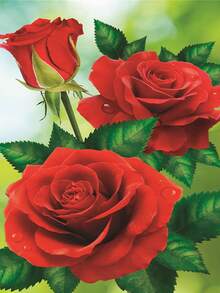 窗邊的玫瑰5d鑽石畫拼貼diy鑽石刺繡全圓形鑽石畫壁藝家居裝飾十字繡套裝,適用於客廳 - 彩色 - 查看 7