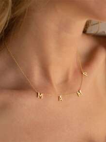 Nooxian 1pc Women's Stainless Steel Mama Letter Necklace, Great Mother's Day Gift