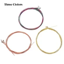 Amishop 6pcs Folk Acoustic Guitar String Brass Rose Copper Color - Gold - View 2