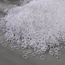 500pcs Girls' Mini Disposable Elastic Hair Ties, Suitable For Daily Use - White - View 5