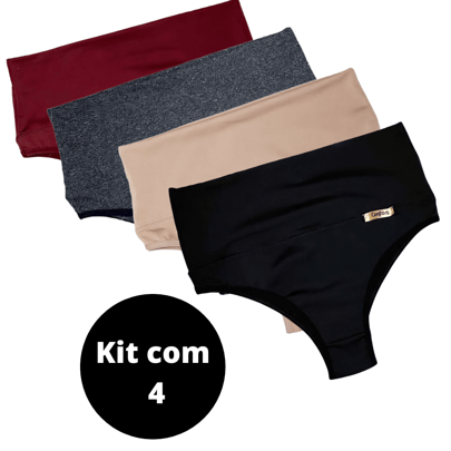 kit com 4 Calcinha cinta Vivi pala compressão pós parto prende barriga suplex cós