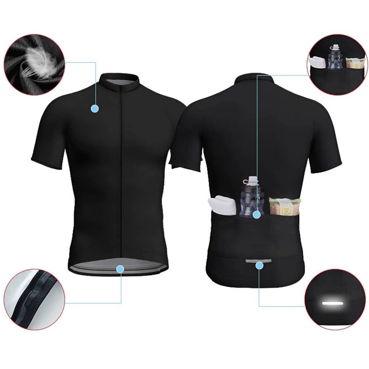 Equipo Pro Jersey de ciclismo para hombres, camisa de manga corta para bicicleta MTB, verano, carreras deportivas, bicicleta Max Storm Rojo y Negro - Rojo - Ver 3