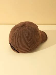 1pc Infant Bear Decor Corduroy Sun Cap Baseball Cap Suitable For Boys And Girls For Daily Wear - Brown - View 3